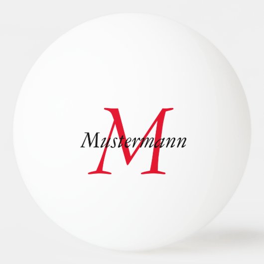 Personalisierter Name Monogramm Pingpongbal (Voorkant)
