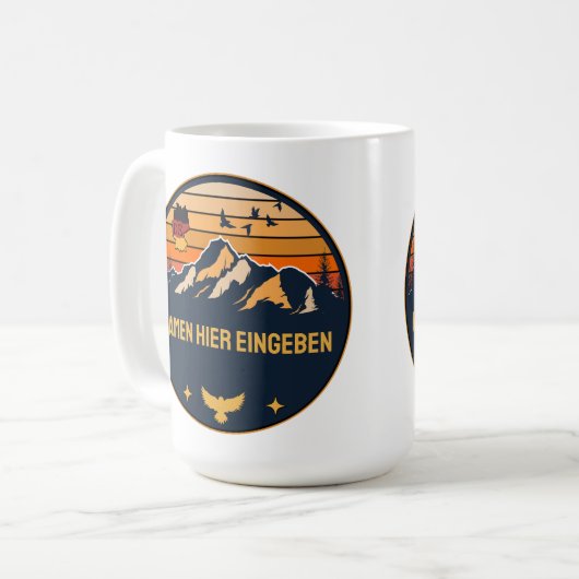 Personalisierter Ortsname Deutschland Runddesign Koffiemok (Voorkant links)