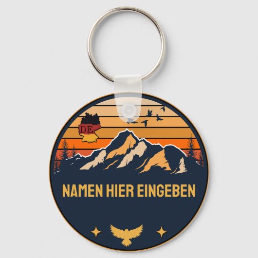 Personalisierter Ortsname Deutschland Runddesign Sleutelhanger (Voorkant)