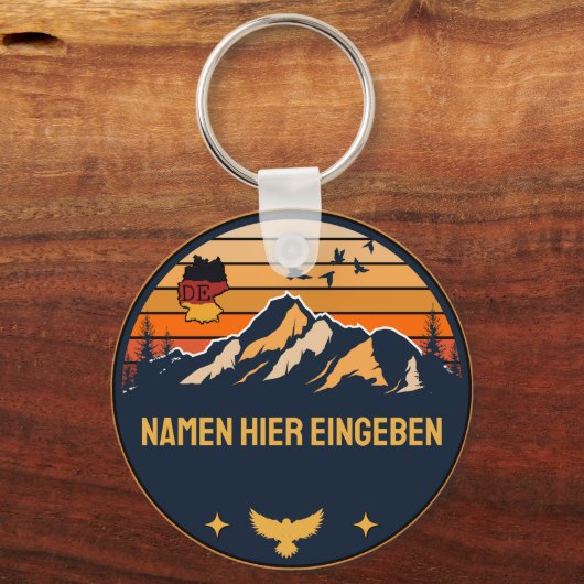 Personalisierter Ortsname Deutschland Runddesign Sleutelhanger (Voorkant)