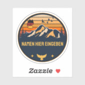 Personalisierter Ortsname Deutschland Runddesign Sticker (Vel)