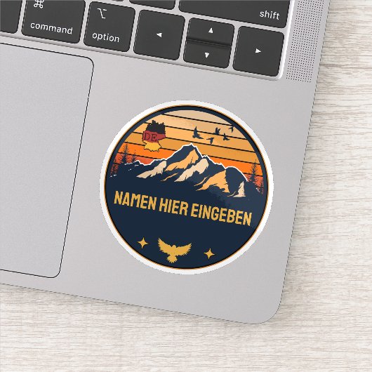 Personalisierter Ortsname Deutschland Runddesign Sticker (Detail)