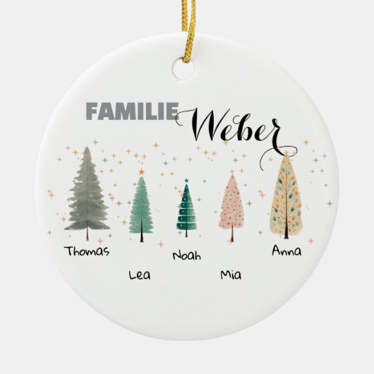 Personalisierter Osteranhänger mit Familiennamen Keramisch Ornament (Voorkant)