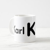 Personalisiertes Initialen-Design auf weißem Kaffe Koffiemok (Voorkant links)