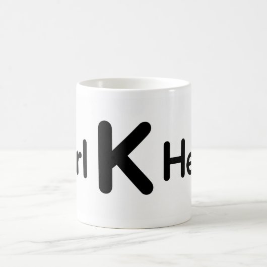 Personalisiertes Initialen-Design auf weißem Kaffe Koffiemok (Center)
