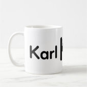 Personalisiertes Initialen-Design auf weißem Kaffe Koffiemok (Links)