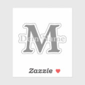 Personalisiertes Monogramm und Name Aufkleber Sticker (Vel)