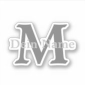 Personalisiertes Monogramm und Name Aufkleber Sticker (Voorkant)