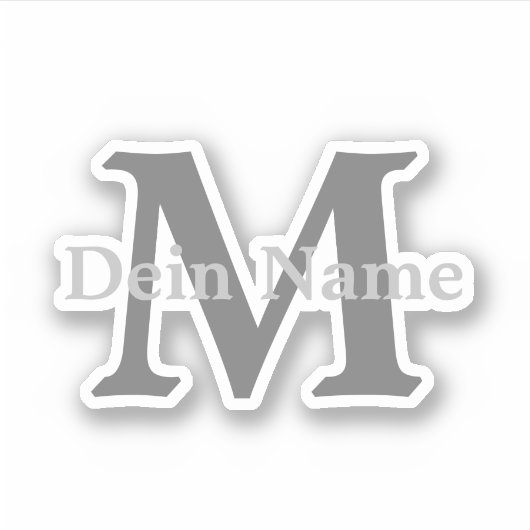 Personalisiertes Monogramm und Name Aufkleber Sticker (Voorkant)