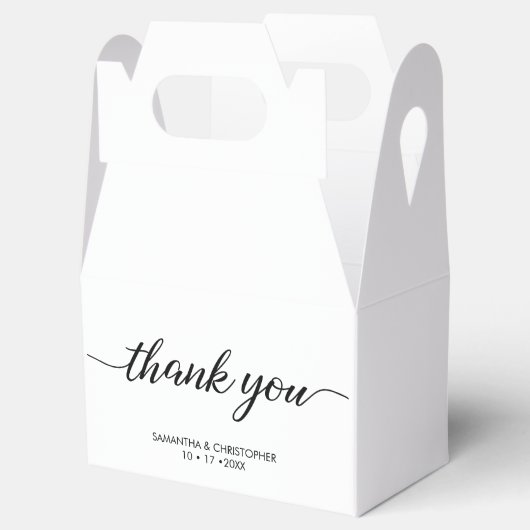 Personaliz Chic Script Dank je bruiloft Bedankdoosjes (Geopend)