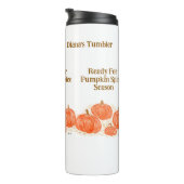 PERSONALIZ Pompoen Kruid Seizoen Waterverf Pompoen Thermosbeker (Geroteerd rechts)