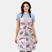 Personaliz Stylish XOXO Valentijnsdag Pattern Schort (Gedragen)