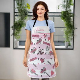 Personaliz Stylish XOXO Valentijnsdag Pattern Schort