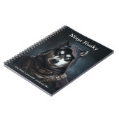Personalizabl Ninja Dog Husky Notitieboek Zwart (Linkerzijde)