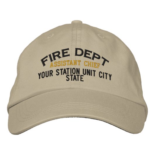 Personalizable Assistant Chief Firefighter Hat Geborduurde Pet (Voorkant)