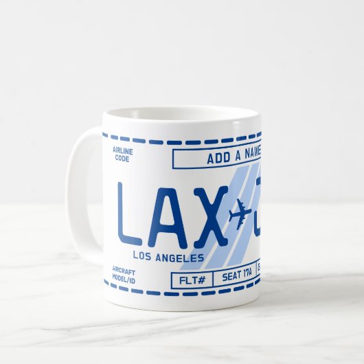 Personalizable Boarding Pass Mug for Travel Fans Koffiemok (Voorkant links)