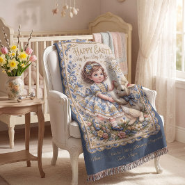 Personalizable Easter Bunny Baby Blanket Deken