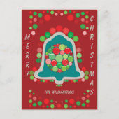Personalizable Editable Bell Christmas/Holiday Briefkaart (Voorkant)