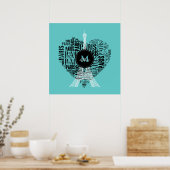 Personalizable Love Paris | Eiffel Tower Poster (Keuken)