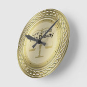 Personalizable Luxury Golden Scales of Justice Ronde Klok (Hoek)