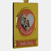 Personalizable Ornament Verguld Banner Ornament (Rechts)