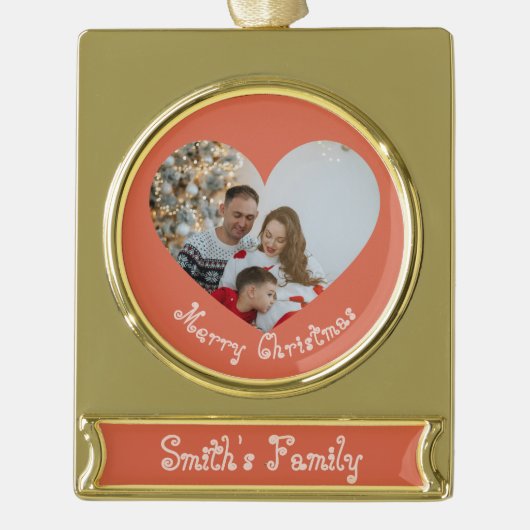 Personalizable Ornament Verguld Banner Ornament (Voorkant)
