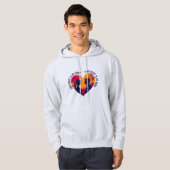 Personalizable Romantic Couple Silhouette Heart  Hoodie (Voorkant volledig)