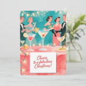 Personalizable Vintage  Flat Holiday Card  Feestdagenkaart (Staand voorkant)