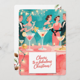 Personalizable Vintage  Flat Holiday Card  Feestdagenkaart