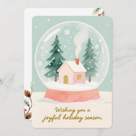 Personalizable Vintage  Flat Holiday Card  Feestdagenkaart