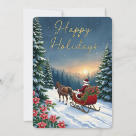 Personalizable Vintage  Flat Holiday Card  Feestdagenkaart
