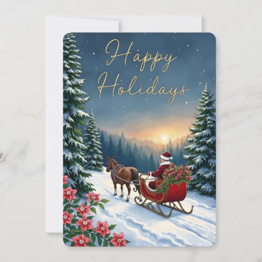 Personalizable Vintage  Flat Holiday Card  Feestdagenkaart (Voorkant)