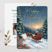 Personalizable Vintage  Flat Holiday Card  Feestdagenkaart (Voorkant / Achterkant)