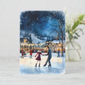 Personalizable Vintage  Flat Holiday Card  Feestdagenkaart (Staand voorkant)