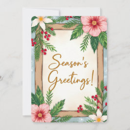 Personalizable Vintage  Flat Holiday Card  Feestdagenkaart