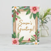 Personalizable Vintage  Flat Holiday Card  Feestdagenkaart (Staand voorkant)