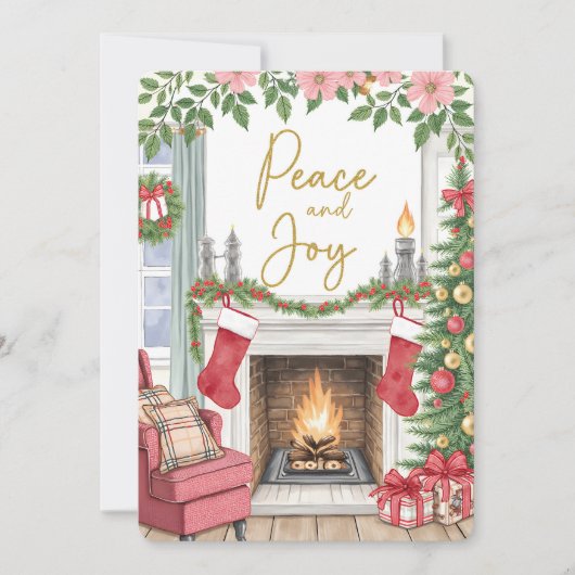Personalizable Vintage  Flat Holiday Card  Feestdagenkaart (Voorkant)