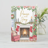Personalizable Vintage  Flat Holiday Card  Feestdagenkaart (Staand voorkant)