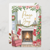 Personalizable Vintage  Flat Holiday Card  Feestdagenkaart (Voorkant / Achterkant)