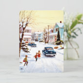 Personalizable Vintage  Flat Holiday Card  Feestdagenkaart (Staand voorkant)