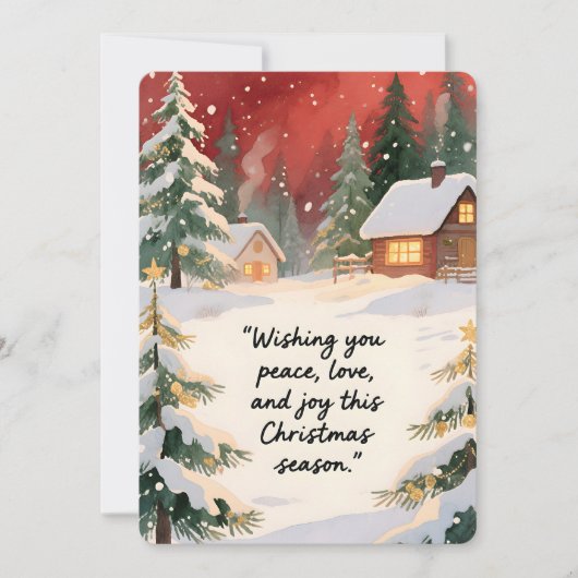 Personalizable Vintage  Flat Holiday Card  Feestdagenkaart (Voorkant)