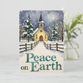 Personalizable Vintage  Flat Holiday Card  Feestdagenkaart (Staand voorkant)