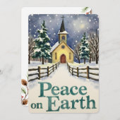Personalizable Vintage  Flat Holiday Card  Feestdagenkaart (Voorkant / Achterkant)