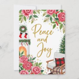 Personalizable Vintage  Flat Holiday Card  Feestdagenkaart
