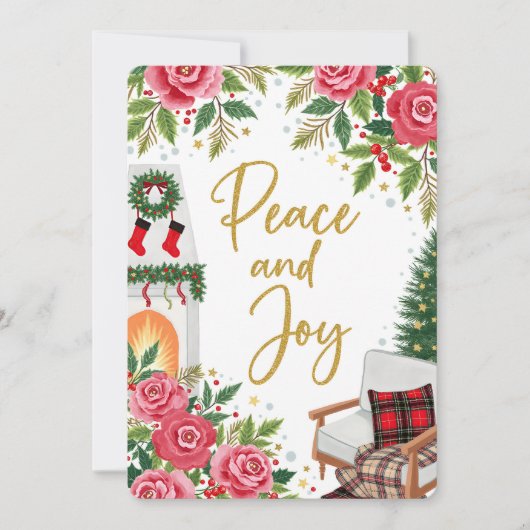 Personalizable Vintage  Flat Holiday Card  Feestdagenkaart (Voorkant)
