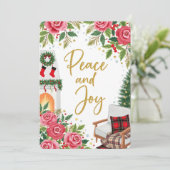 Personalizable Vintage  Flat Holiday Card  Feestdagenkaart (Staand voorkant)