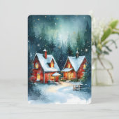 Personalizable Vintage  Flat Holiday Card  Feestdagenkaart (Staand voorkant)