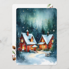 Personalizable Vintage  Flat Holiday Card  Feestdagenkaart