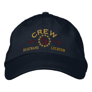 Personalizable YEAR and Names Crew Yacht Flag Geborduurde Pet