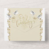 personalizada con la foto y palomas con anillos all in one uitnodiging (Achterkant)